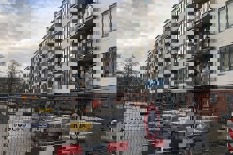 De Dobbebuurt tijdens werkzaamheden. 