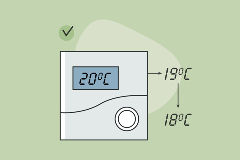 Tip 1: Een graadje lager