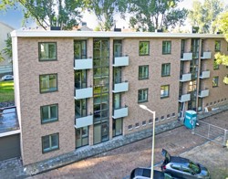 Gevel flat Jacob Van Maerlandstraat